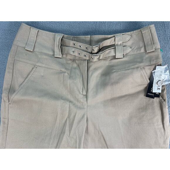 NWT Larry Levine Womens Tan Casual Stretch Cropped Pants Size 10 - Picture 2 of 10